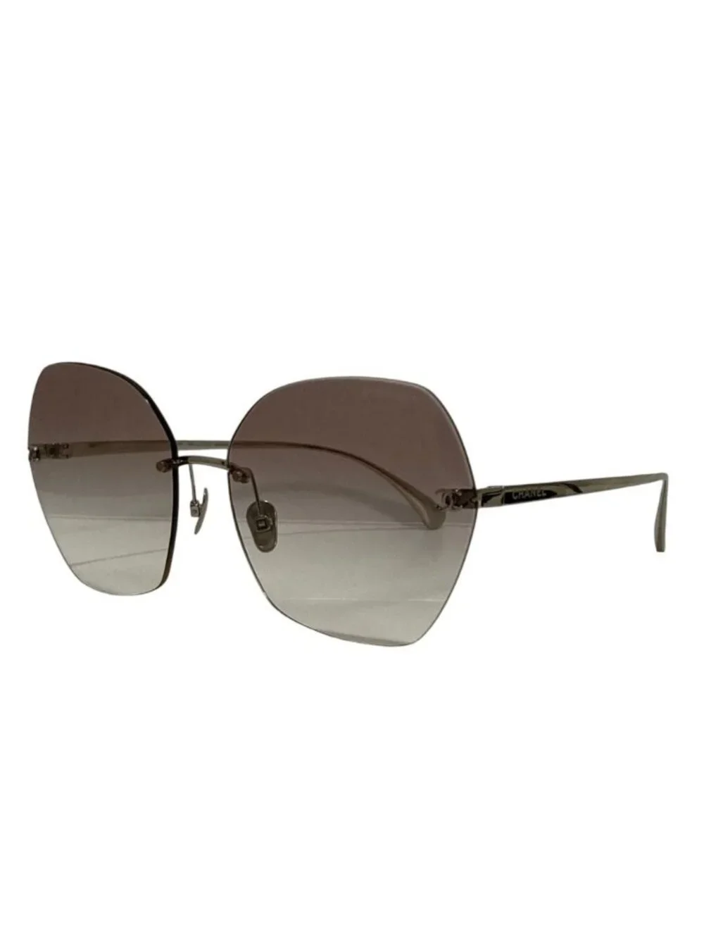 Chanel Rimless Sunglasses Brown Grade Eyewear